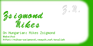 zsigmond mikes business card